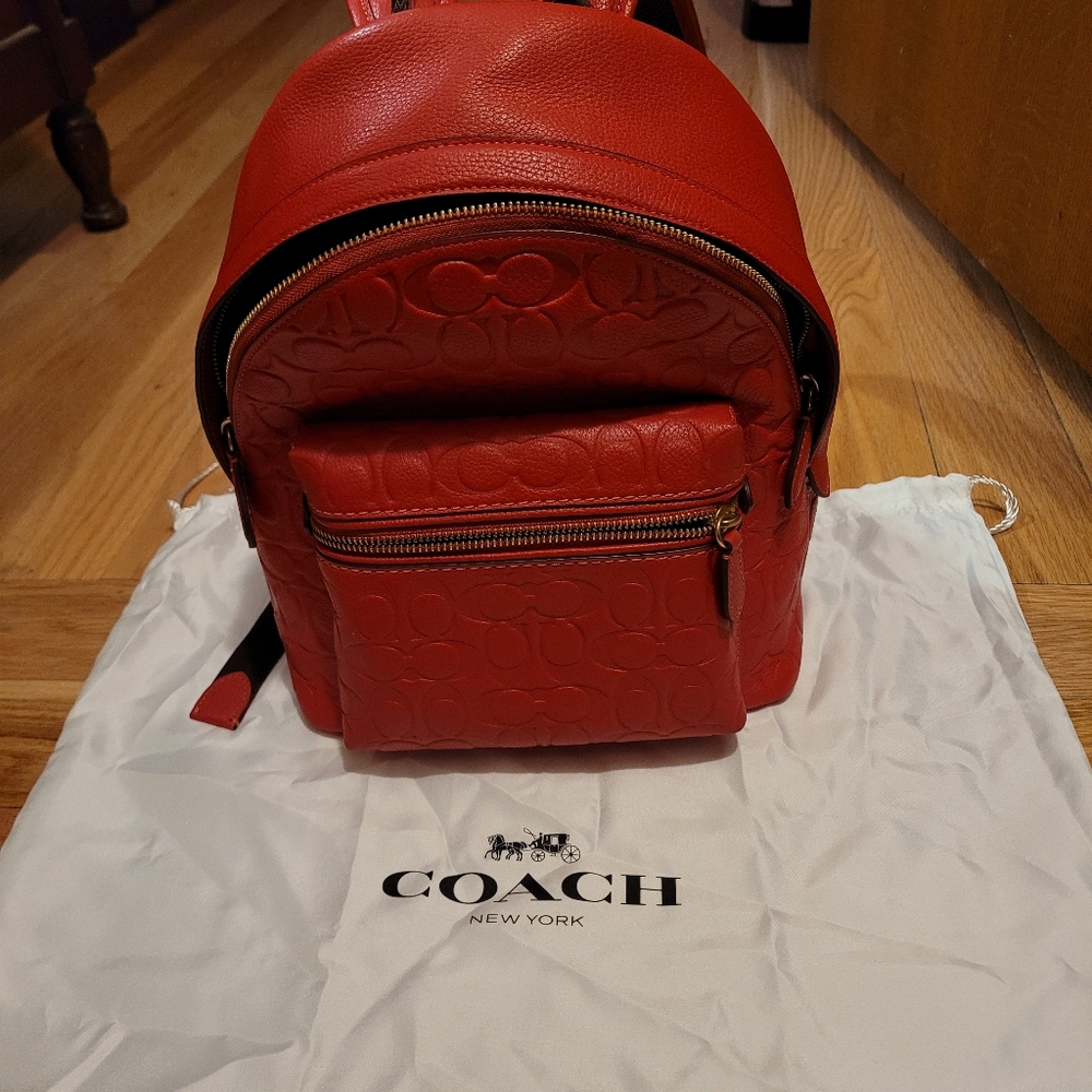 Coach Charter 24 SignatureLeather Backpack Bag